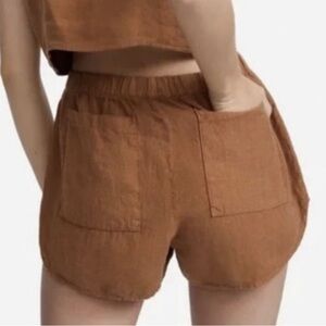 NWT MATE the Label 100% Linen Ruby Shorts in Sedona Brown Size Small